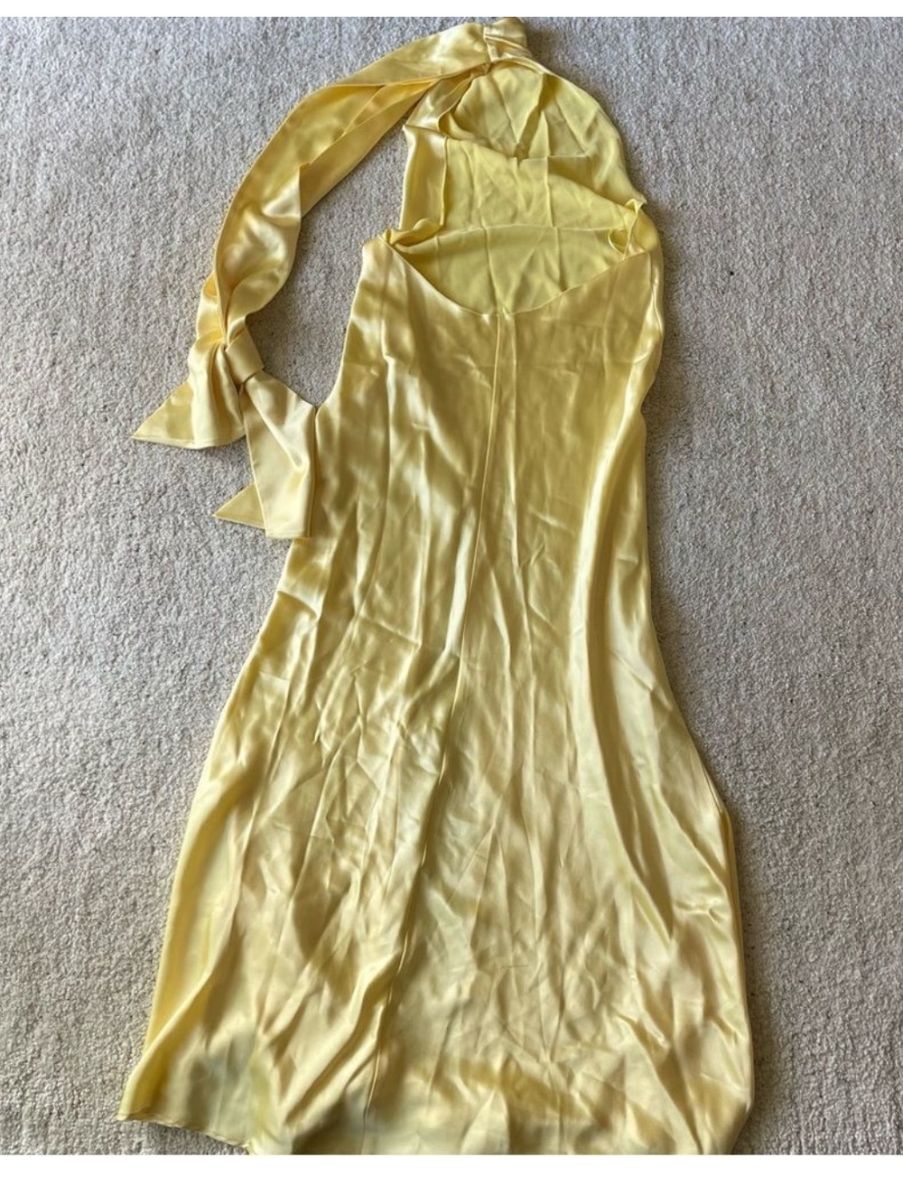 SAU Lee Penelope Satin Gown Maxi Dress in Popcorn Yellow size 10 - Picture 5 of 10